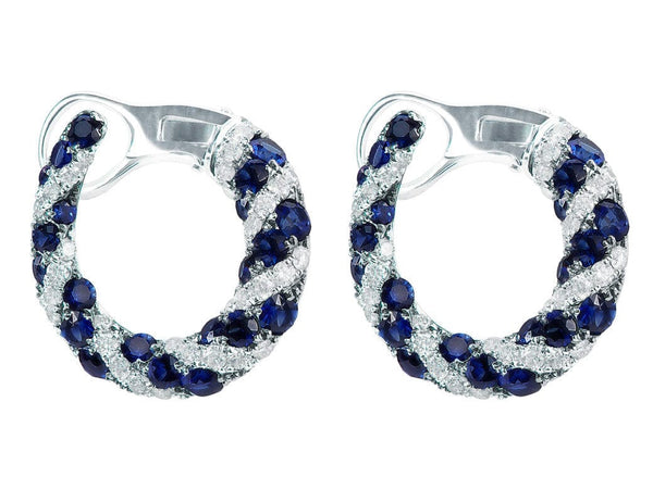 Horseshoe Motif Sapphire & Diamond Earrings