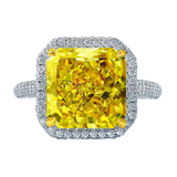 8.05ct Fancy Yellow Radiant Diamond Ring