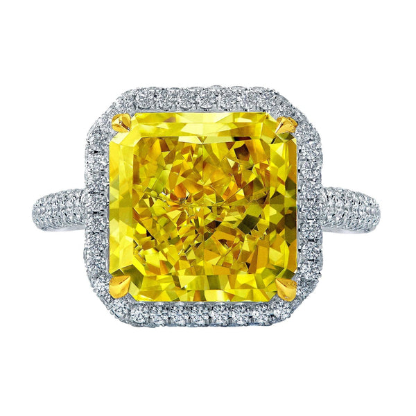 8.05ct Fancy Yellow Radiant Diamond Ring