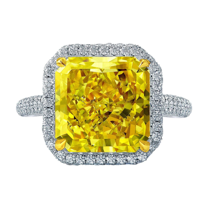 8.05ct Fancy Yellow Radiant Diamond Ring