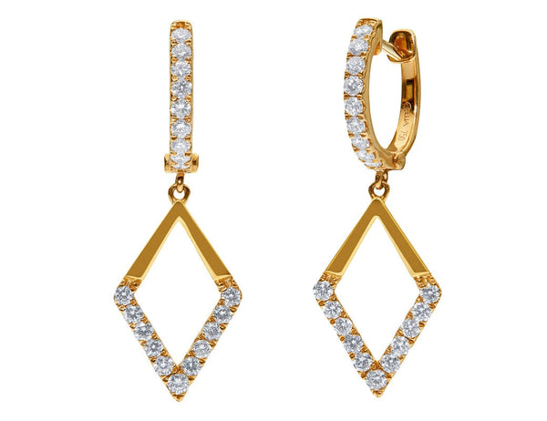 Odelia 18kt Rose Gold Diamond Rhombus Earrings
