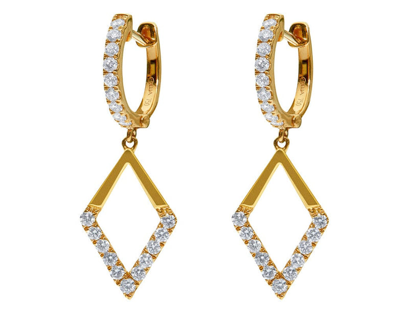 Odelia 18kt Rose Gold Diamond Rhombus Earrings