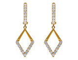Odelia 18kt Rose Gold Diamond Rhombus Earrings