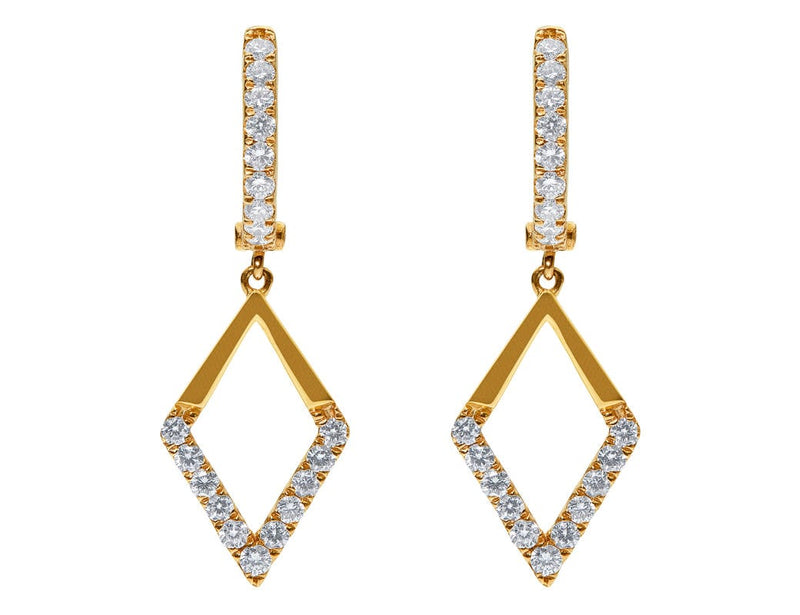 Odelia 18kt Rose Gold Diamond Rhombus Earrings