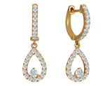 Odelia 18kt Rose Gold Pavè Tear Drop Earrings