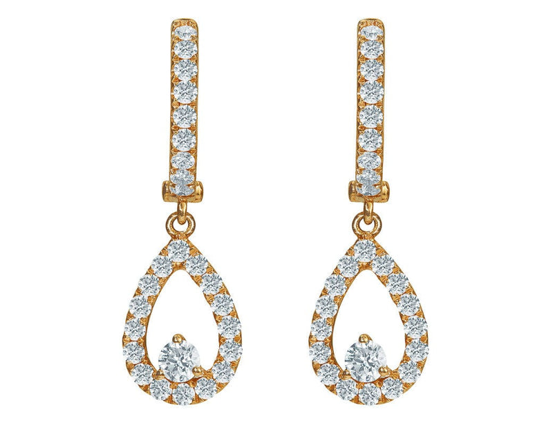 Odelia 18kt Rose Gold Pavè Tear Drop Earrings