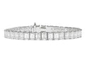 Platinum 28.05ctw Emerald Cut Diamond Block Bracelet