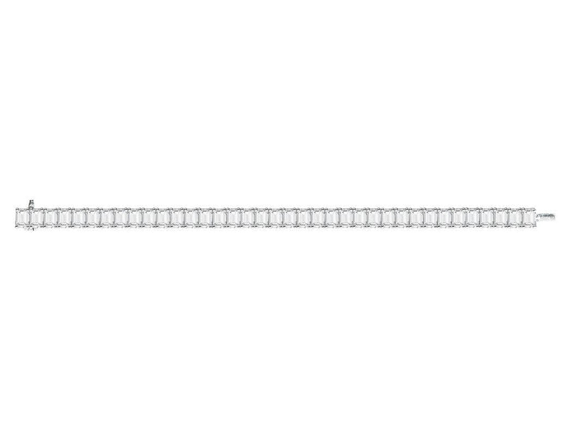 Platinum 28.05ctw Emerald Cut Diamond Bracelet