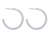 18kt White Gold Small Diamond Hoops
