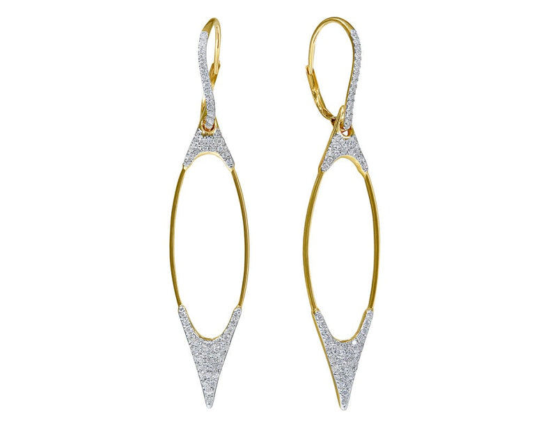 18kt Diamond Marquise Long Dangle Earrings