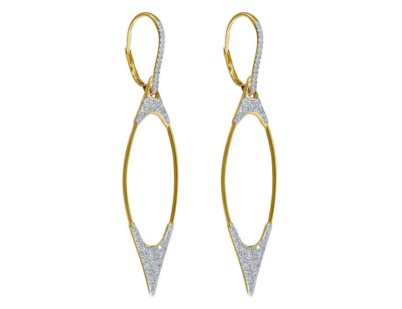 18kt Diamond Marquise Long Dangle Earrings