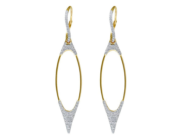 18kt Diamond Marquise Long Dangle Earrings