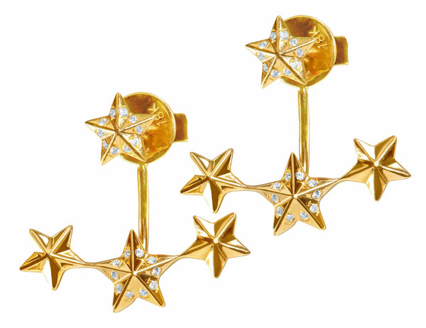 18kt Rose Gold Star Earrings