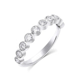 18kt White Gold  Round Brilliant Half Band