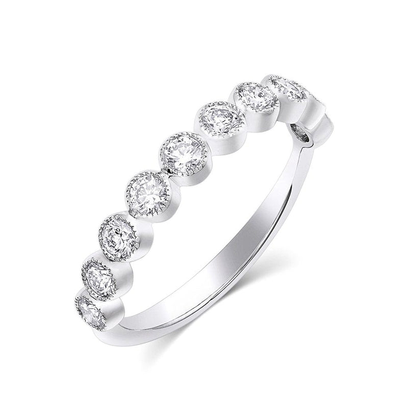 18kt White Gold  Round Brilliant Half Band