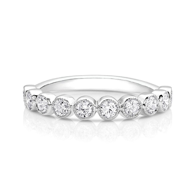 18kt White Gold  Round Brilliant Half Band