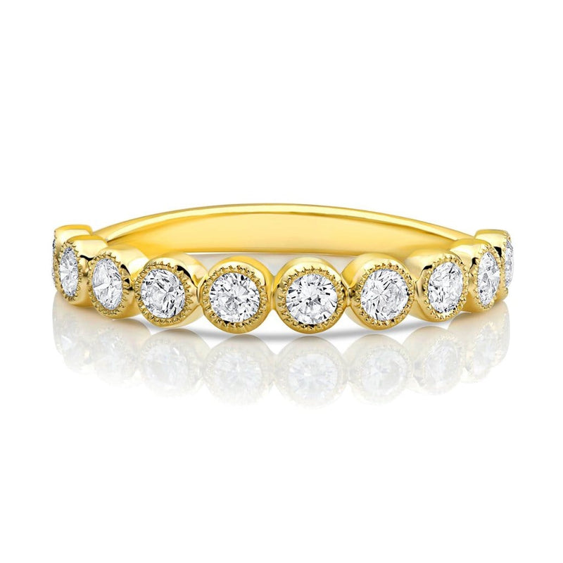 18kt Yellow Gold Round Brilliant Diamond Half Band