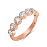 18kt Rose Gold Round Brilliant Diamond Half Band