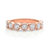 18kt Rose Gold Round Brilliant Diamond Half Band