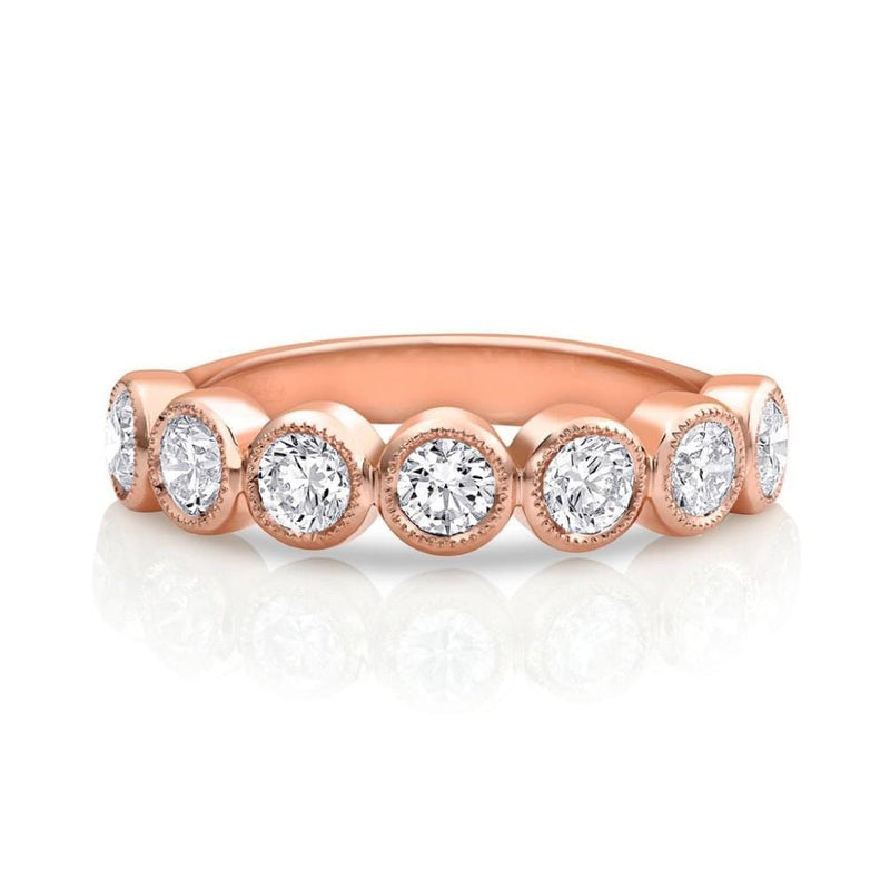 18kt Rose Gold Round Brilliant Diamond Half Band