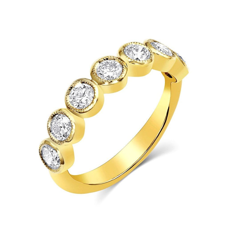 18kt Yellow Gold Round Brilliant Half Band