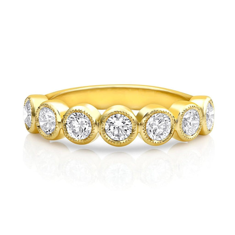 18kt Yellow Gold Round Brilliant Half Band