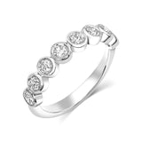 18kt White Gold Round Brilliant Diamond Half Band
