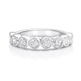 18kt White Gold Round Brilliant Diamond Half Band