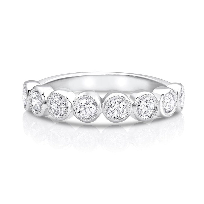 18kt White Gold Round Brilliant Diamond Half Band