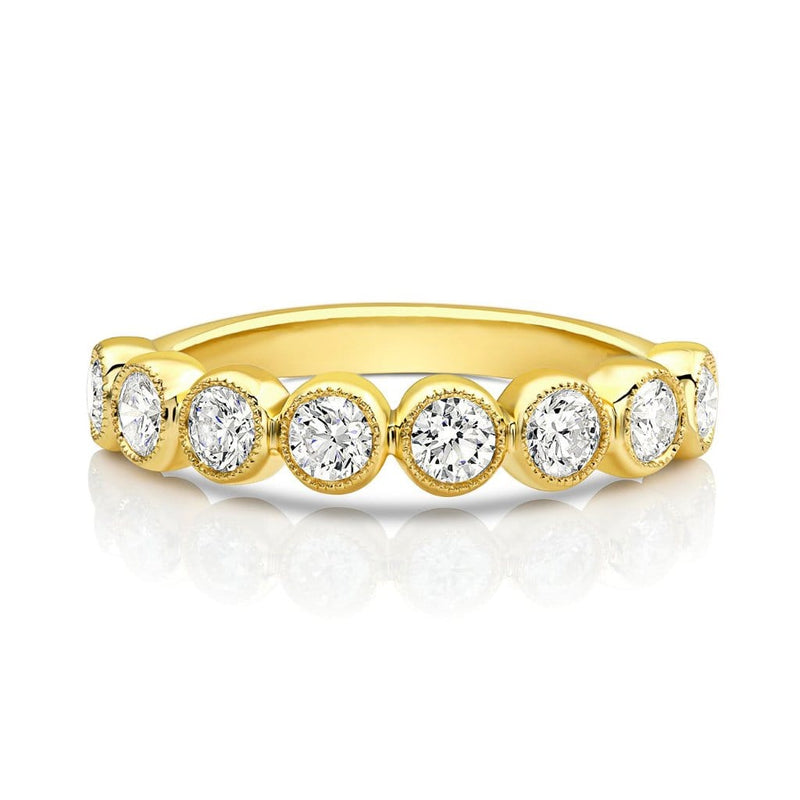 18kt Yellow Gold Round Brilliant Diamond Half Band