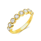 18kt Yellow Gold Round Brilliant Diamond Half Band 