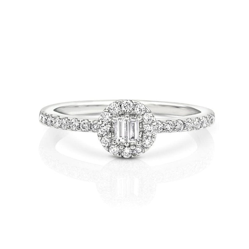 18kt White Gold Halo Pavè Band