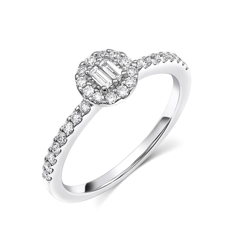 18kt White Gold Halo Pavè Band