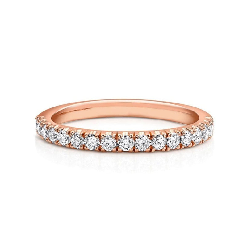 18kt Pink Gold Half Pavè Band