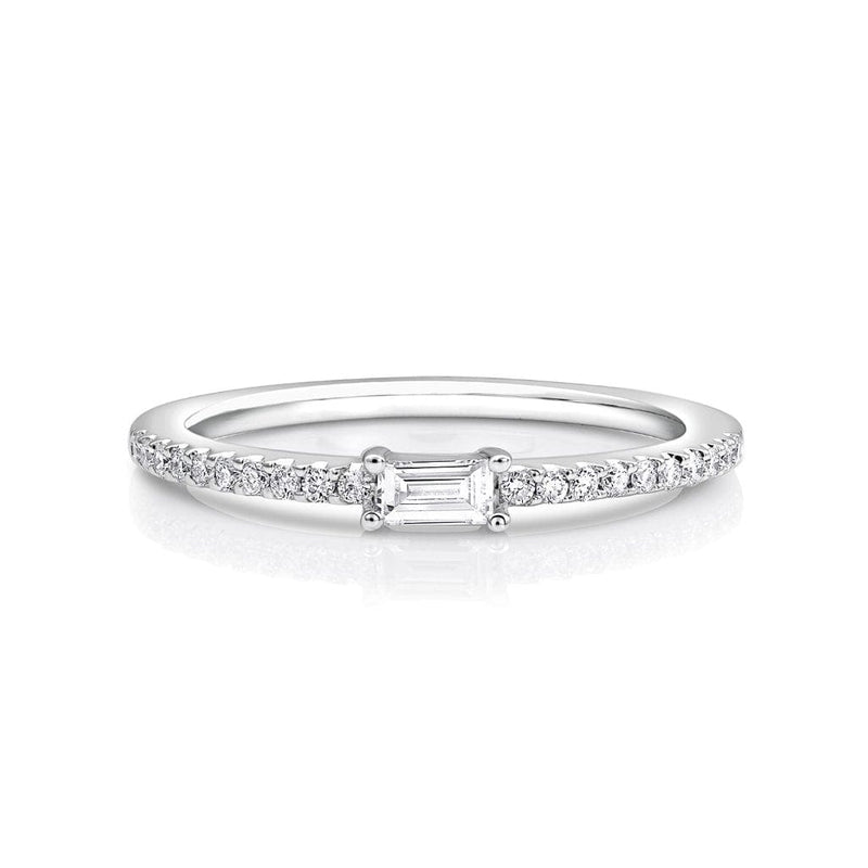 18kt White Gold Baguette Pavè Diamond Band