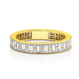 18kt Yellow Gold Channel Set Baguette & Princess Cut Diamond Band