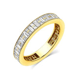 18kt Yellow Gold Channel Set Baguette & Princess Cut Diamond Band