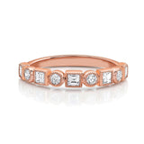 18kt Rose Gold Diamond Half Band