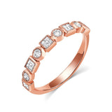 18kt Rose Gold Diamond Half Band