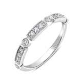 18kt White Gold Round Brilliant Pavè Diamond Half Band