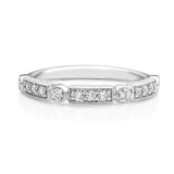 18kt White Gold Round Brilliant Pavè Diamond Half Band