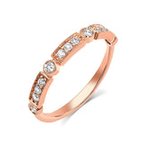 18kt Rose Gold Round Brilliant Pavè Diamond Half Band