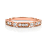 18kt Rose Gold Round Brilliant Pavè Diamond Half Band
