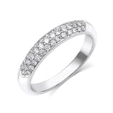 18kt White Gold Micropavè Diamond Half Band