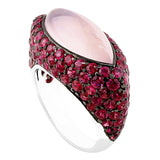 Cabochon Pink Quartz Ruby Ring