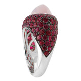 Cabochon Pink Quartz Ruby Ring