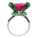 10ct Pink Tourmaline Green Tsavorite Ring