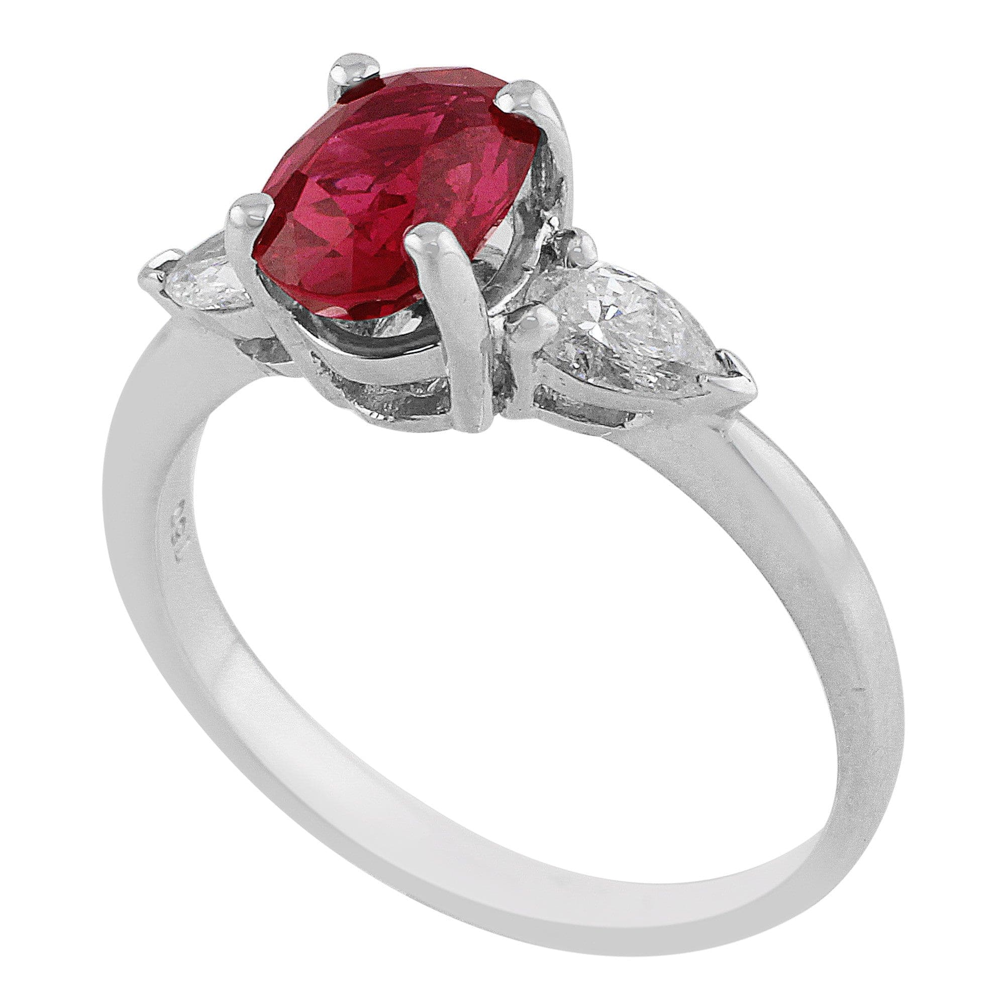 18k White Gold Estate 1.5ct Ruby Diamond Ring – CJ Charles Jewelers