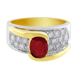Estate Ruby Diamond Crossover Ring