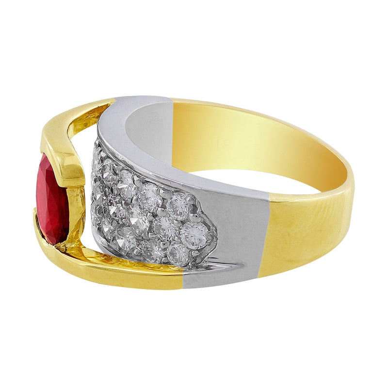 Estate Ruby Diamond Crossover Ring
